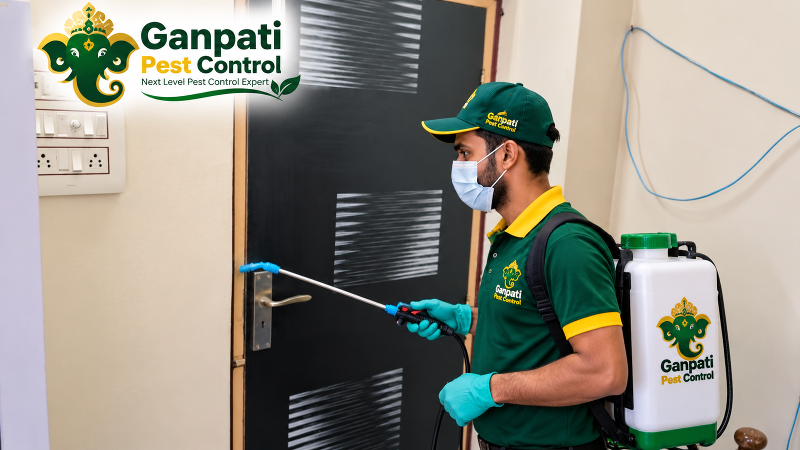 Ganpati Pest Control technician carrying out a pest inspection in a home